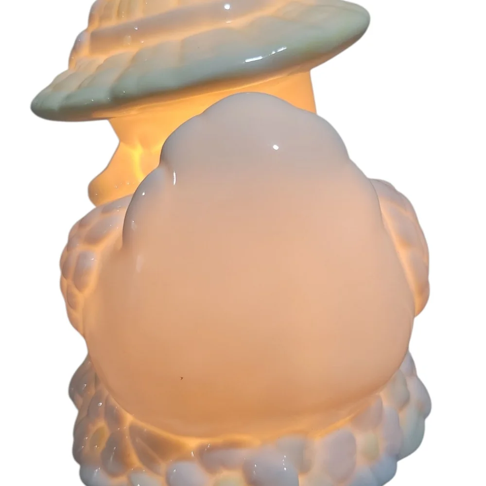 Enesco Vintage Porcelain Duck Night Light 5.5×4.5 In. 1989 EUC Made In Taiwan
